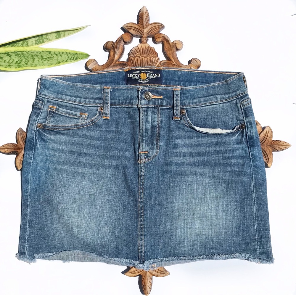 NWOT LUCKY BRAND DENIM CUT OFF SKIRT